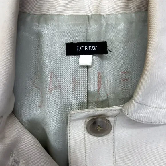 RARE Y2K J.Crew SAMPLE Tailored Trench Coat Classic Khaki Belted Pre-Production - Picture 3 of 16